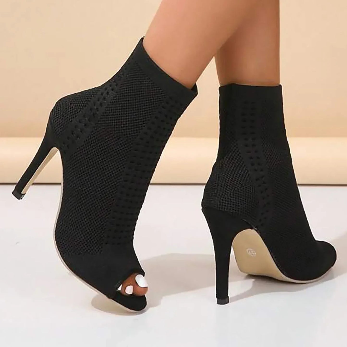Melody - Botas de tacón con nudo de diamante