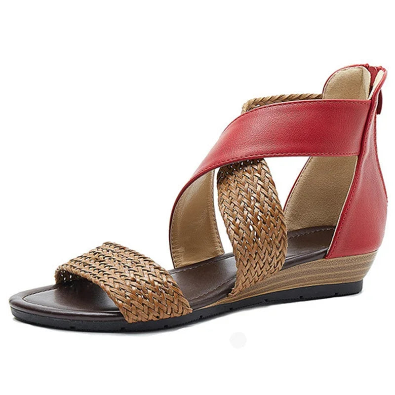 Zoey - Sandalias de Piel Tejida