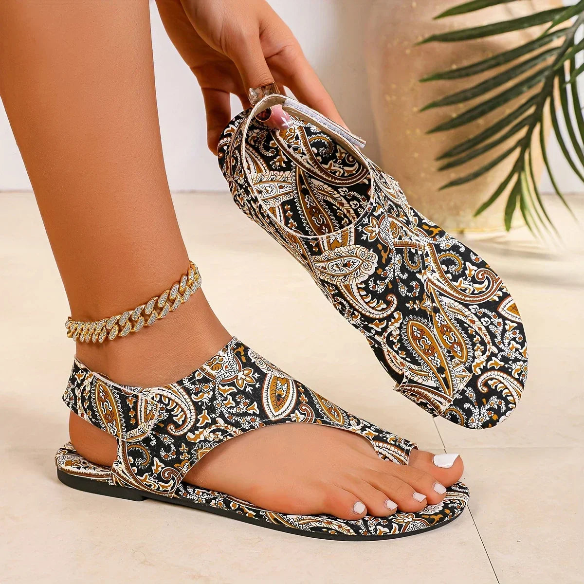 Zoe - Sandalias bohemias vintage para mujer