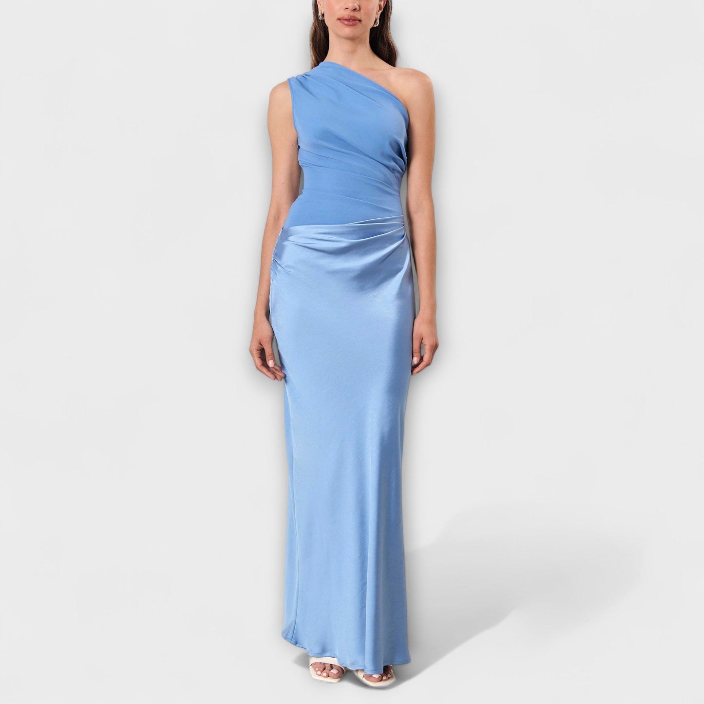 Carmen | Elegante maxi vestido plisado de un hombro