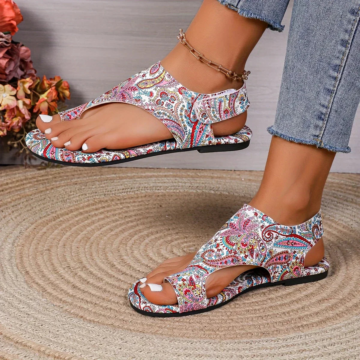 Zoe - Sandalias bohemias vintage para mujer