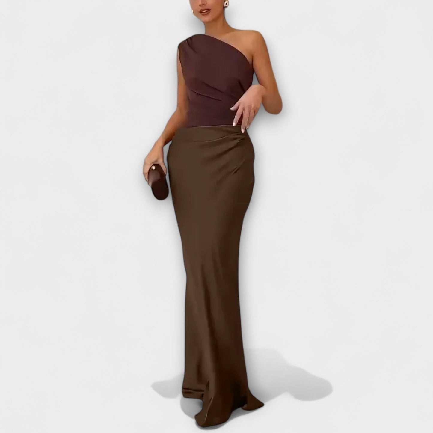 Carmen | Elegante maxi vestido plisado de un hombro