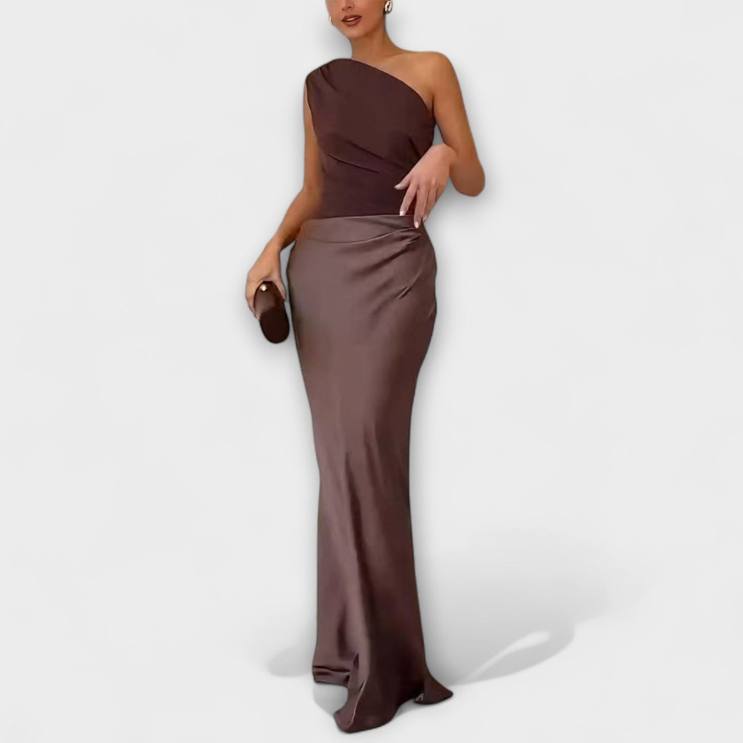 Carmen | Elegante maxi vestido plisado de un hombro