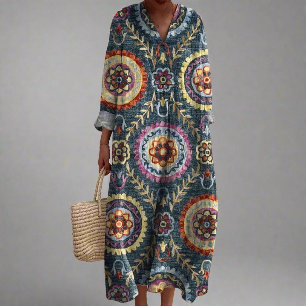 Maxine | Elegante vestido maxi geométrico