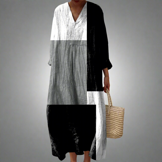 Vestido Maxi de Patchwork Abstracto Colette
