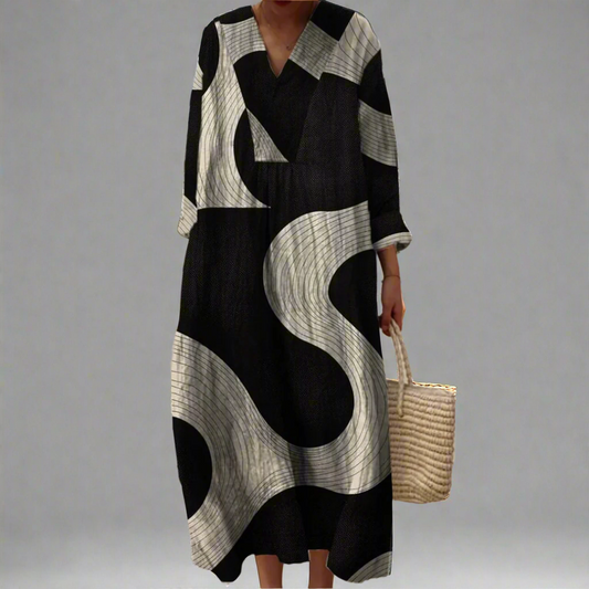 Claudine | Vestido Maxi de Estilo Abstracto