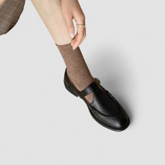 Zhelynne | Zapatos ortopédicos de punta cuadrada estilo Mary Jane