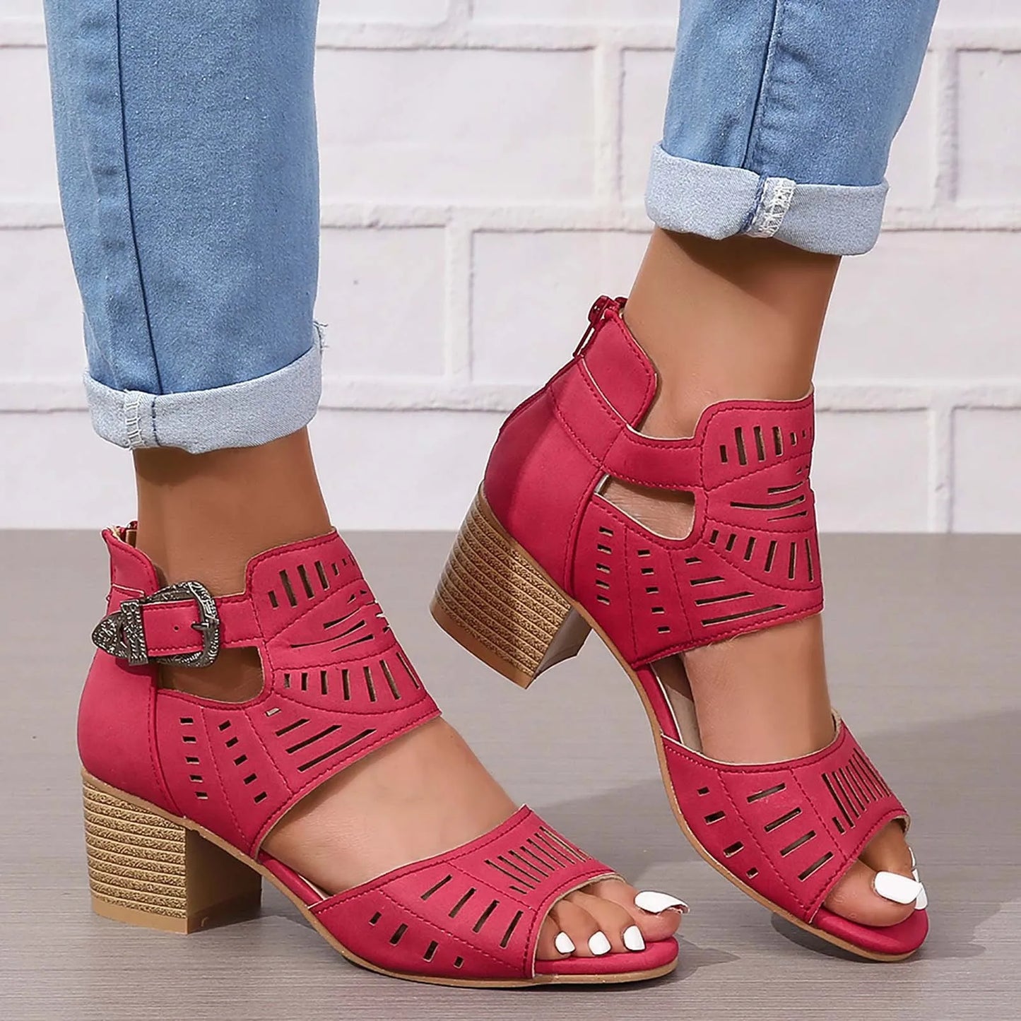 Sienna - Sandalias de Tacón Grueso con tira Trasera