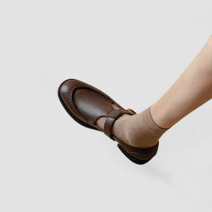 Zhelynne | Zapatos ortopédicos de punta cuadrada estilo Mary Jane