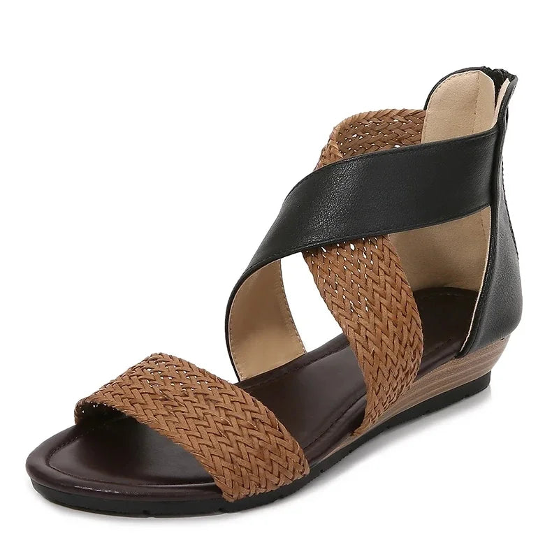 Zoey - Sandalias de Piel Tejida