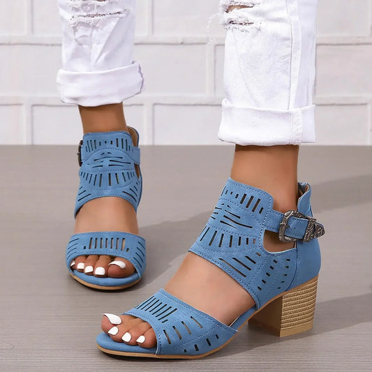 Sienna - Sandalias de Tacón Grueso con tira Trasera