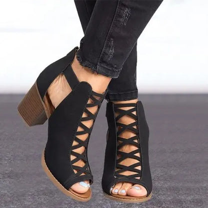 Reese - Sandalias con Botas de Tacón Medio