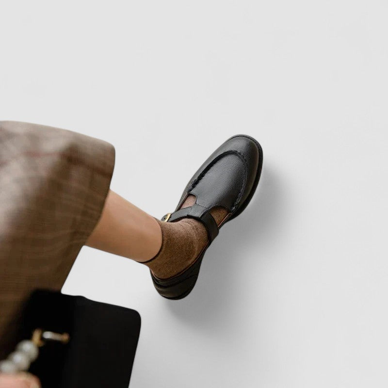 Zhelynne | Zapatos ortopédicos de punta cuadrada estilo Mary Jane