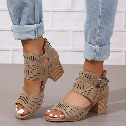 Sienna - Sandalias de Tacón Grueso con tira Trasera