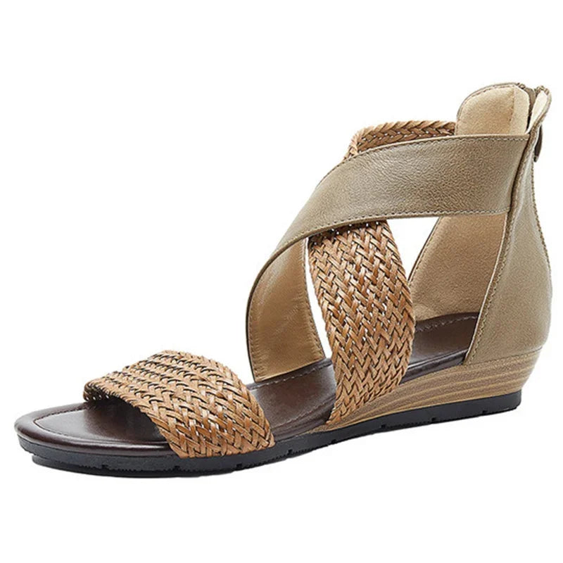 Zoey - Sandalias de Piel Tejida