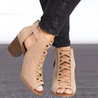Reese - Sandalias con Botas de Tacón Medio