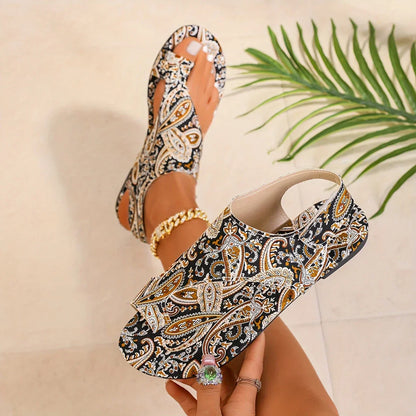 Zoe - Sandalias bohemias vintage para mujer
