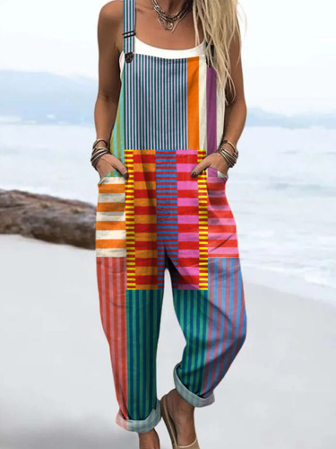 Emma - Pantalón de una pieza con estampado geométrico elegante
