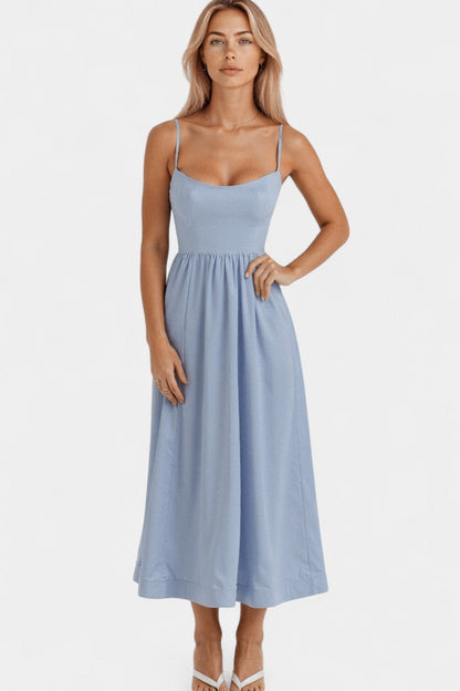 Marvelle Vestido Midi Flowy Sin Mangas