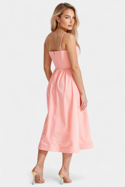 Marvelle Vestido Midi Flowy Sin Mangas