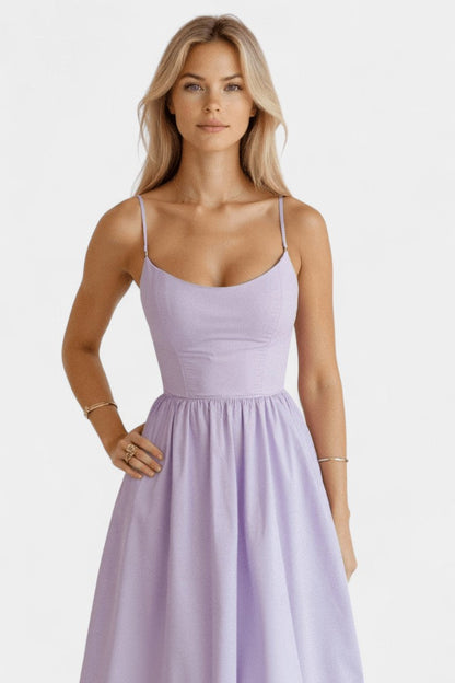 Marvelle Vestido Midi Flowy Sin Mangas
